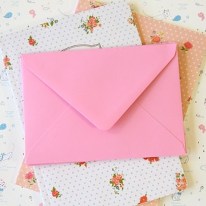 Rose Pink vintage series blank C6 envelopes