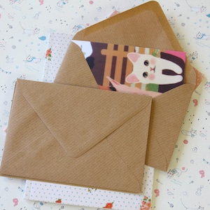 Ribbed Kraft Brown C6 plain envelopes