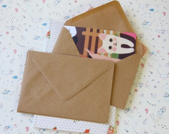 Ribbed Kraft Brown C6 plain envelopes