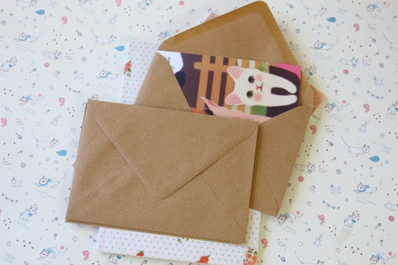 Ribbed Kraft Brown C6 plain envelopes