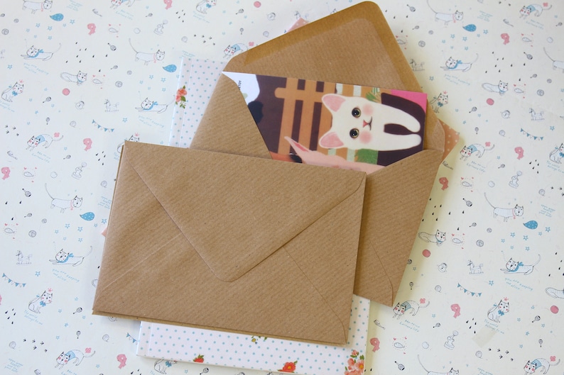 Ribbed Kraft Brown C6 plain envelopes bild 1