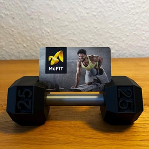Porta biglietti da visita con manubri, accessorio da scrivania per personal trainer, regalo per personal trainer, decorazione per fisioterapisti, regalo per palestra - Supporto durevole