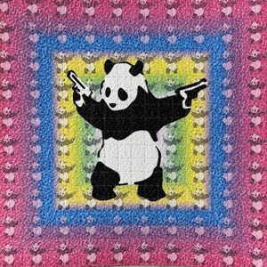 Blotter Art Banksy Panda - 18cm x 18cm 400 Buvards Rare Vintage Blotter Art Modern Art Blotter Art Panda