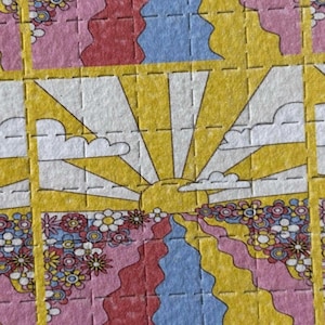 Blotter Art - California Sunshine Reimagined - 22.5cm x 18cm 500 Buvards Rare Vintage Blotter Art Orange Sunshine blotter Psychedelic Art