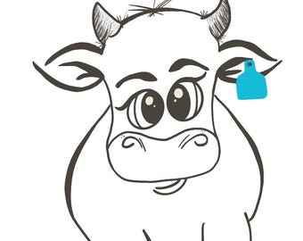 Heifer doodle- Sublimation- PNG -Western- Punchy- Farming- Cattle- Cows- Rodeo- Ranchy- Ranch- Beef