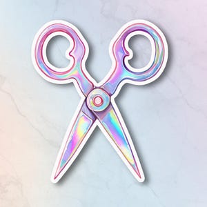 Pegatina de tijeras arcoíris del Orgullo Lésbico, pegatina LGBTQ, calcomanía de derechos gais, visibilidad LGBT, representación queer