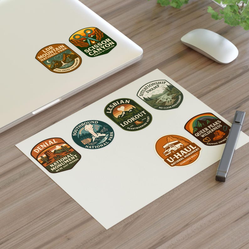 Sapphic National Park Sticker Sheets, LGBTQ Representation Stickers, Pride Decals, Gay Rights Accessories, Lesbian Visibility Labels image 8