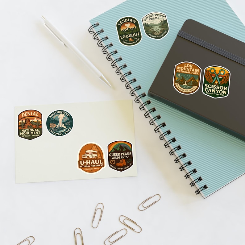Sapphic National Park Sticker Sheets, LGBTQ Representation Stickers, Pride Decals, Gay Rights Accessories, Lesbian Visibility Labels image 9