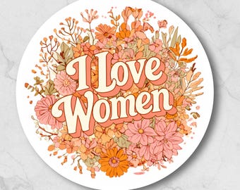 Ik hou van vrouwen sticker, sapphic sticker, WLW sticker, regenboog liefde vinyl sticker, LGBTQ Pride Gift, Gay Rights symbool sticker
