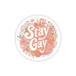 Stay Gay LGBTQ Decal, Rainbow Love Vinyl Decal, LGBTQ Pride Gift, Gay Rights Symbol Sticker