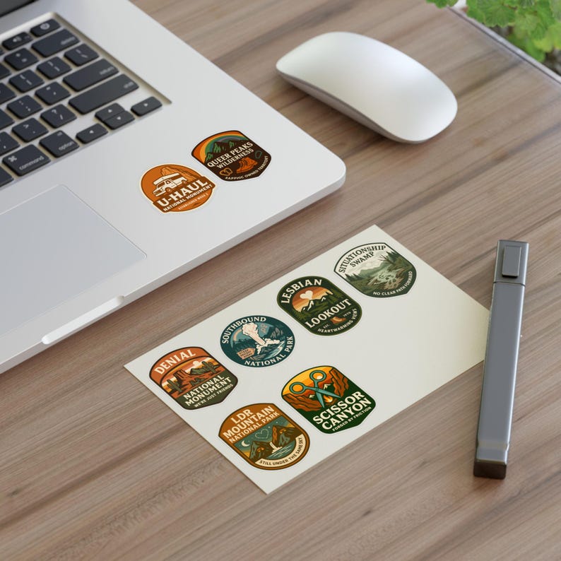 Sapphic National Park Sticker Sheets, LGBTQ Representation Stickers, Pride Decals, Gay Rights Accessories, Lesbian Visibility Labels image 7