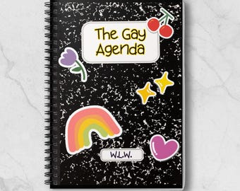 Gay Agenda Notizbuch, LGBTQ Tagebuch, LGBTQ Pride Planer, LGBTQ+ Pride Planer, LGBT Schreibwaren, Regenbogen Tagebuch, Pride Planer