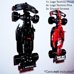 LEGO Technic F1 Formula 1 Wall Display Mount | Multi-Orientation Wall Mount (Nose Up, Down, or Sideways) | Works with LEGO Technic Cars