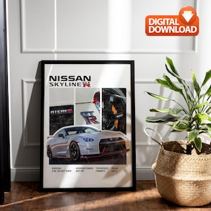 Nissan GTR R35 Digital Wall Art - JDM Car Lover Poster