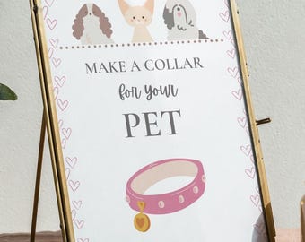 Adopt a Pet Party Signs, Kids Birthday Party Decor, Dog Cat Adoption Certificate (Digital Download)