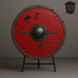 Viking Wooden Shield Wall Decor – Norse Design Ragnar Lothbrok Viking Shield – Handcrafted Medieval Warrior Shield Replica