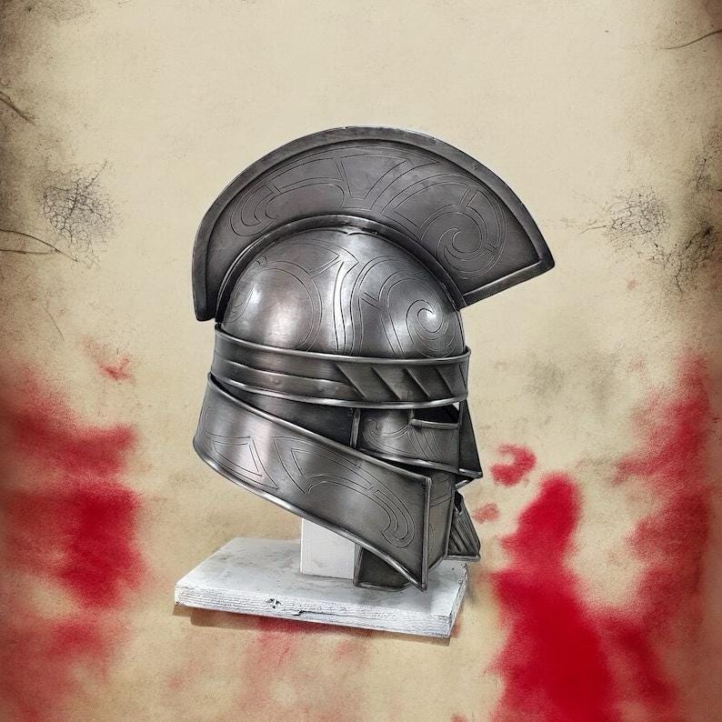 Medieval Steel Knight Iroquois Rune Helmet Fantasy Blackened Helmet ...