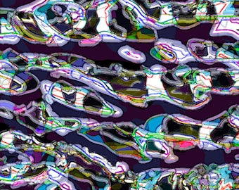 Print - "Corrupted Currents" - Psychedelic Glitch Art Print, Trippy Abstract Wall Poster with Vivid Colours, Digital Chaos for Modern Spaces
