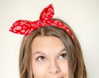 PDF PATTERN--The Bow Tie Headband  Pattern (Uses a store bought headband inside)