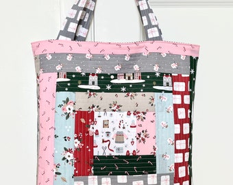 PDF MUSTER--Das Quilt-As-You-Go Log Cabin Tote Muster