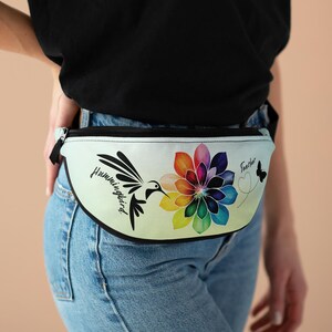 Teacher appreciation gift, cute fanny pack, hummingbird bag or tote, fun teacher gift, big fanny pack, unique crossbody bag, educator gift
