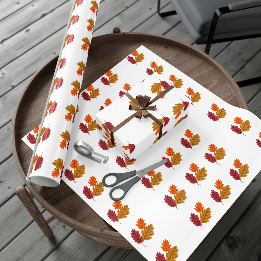 Wrapping Up Fall Autumn Leaves Gift Wrap, Eco-friendly Fall Wrapping Paper - Etsy