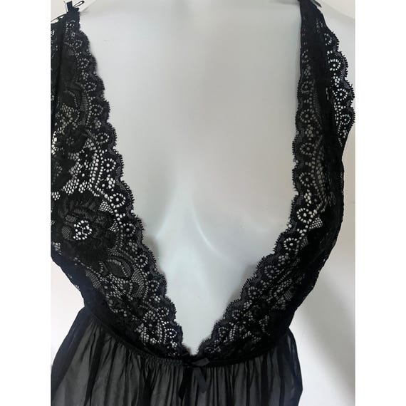 Backless Black Lace Plunge Teddy Lingerie One Piece Sexy See