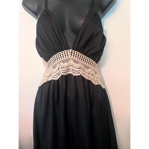 Vintage tied backless nightgown lingerie dress open low back silky sexy babydoll elegant classic valentines anniversary bridal gift wedding