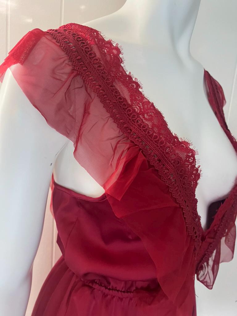 Red Plunging Dress - Etsy