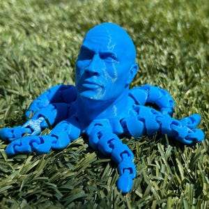Cyan 3d-Printed Dwane The Rock Johnson Octopus (Rocktopus)