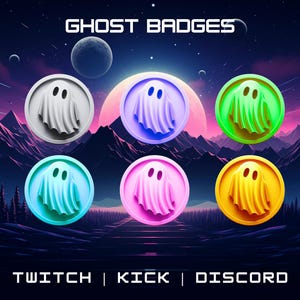 Ghost Sub Badges Set For Twitch/Discord/Youtube | Twitch Sub Badges | Stream | Discord Roles | Horror Badges |