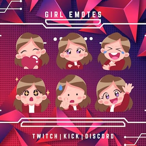 Cute Girl Emotes Bundle | Static Chibi Emojis For Twitch & Discord | Female Streaming Emotes | Adorable Digital Download.
