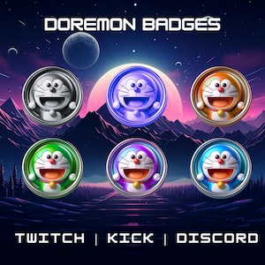 Twitch Cartoon Sub Badges | Sub/Bit Badges For Twitch/Kick Subscribers | Set Of 6 Character Badges | Instant Download For Immediate Use.