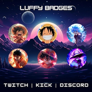 Twitch Anime Sub Badges | Streamer Icons | Loyalty Badges | Fictional Design | Premium Twitch Graphics For Streamers.