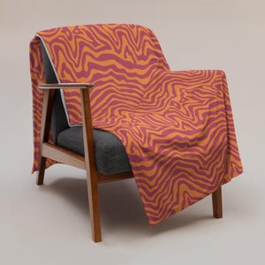 Orange Zebra Print Throw Blanket – Silky Soft Animal Pattern Decor 60x80