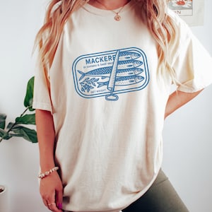 Tinned Fish Shirt Portugal Travel Gift Vintage Sardine Coastal Aesthetic Comfort Colors Sardines Tin Fish 90s Tee Summer Coastal Grandma