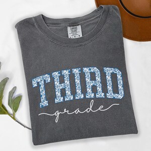 Chinoiserie Third Grade Teacher Shirt Toile de Jouy 3rd Grade TShirt Comfort Colors® Third Grade Teacher Appreciation Gift Elementary School