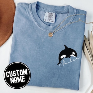 Custom Orca Whale Shirt Personalized Orca Tee Ocean Animal TShirt Cute Killer Whale Gift Whale Lover Crewneck Sealife Orca Whale Vintage Tee