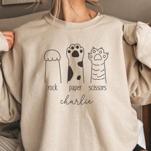 Custom Cat Sweatshirt, Personalized Cat Paws Sweatshirt, Custom Cat Name, Cat Mom Gift, Gift For Her Pet Lovers, Cat Lovers Shirt Gift
