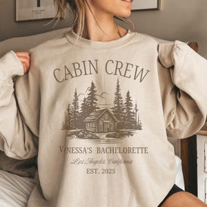 Custom Camp Bachelorette Sweatshirt, Cabin Crew Bachelorette Hoodie, Mountain Bride Crewneck Camp, Hiking Bridal Party Gift, Lake Bach Trip