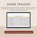 Simple Google Sheets Anime Tracker Template | Track Episodes, Ratings ...