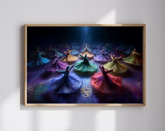 Sufi Dervish Dance Art Print: Spiritual Mystic Decor (Digital Download)