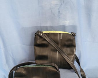8" Rubber Top-zip Purse - a durable rubber purse made from upcycled bike inner tube