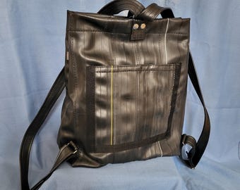 Rubber Backpack - a durable rubber backpack made from upcycled bike inner tube
