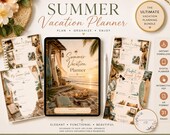 Summer Vacation Planner | Digital Travel Planner  | Trip Organizer  | Interactive Vacation Binder | Summer Travel Journal | Beach Vacation .