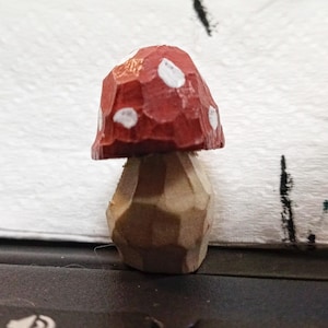Hand carved mushrooms