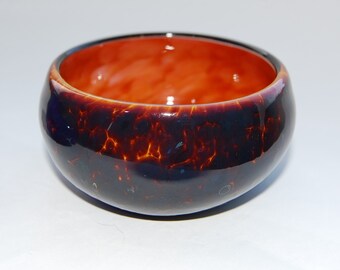 Small Glass Bowl in Burnt Orange and Chestnut Brown