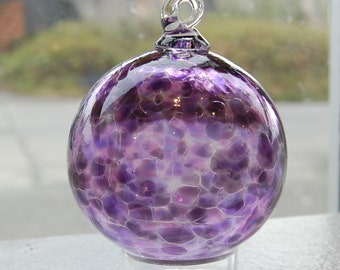 Handblown Glass Christmas Ornament or Suncatcher in Purples