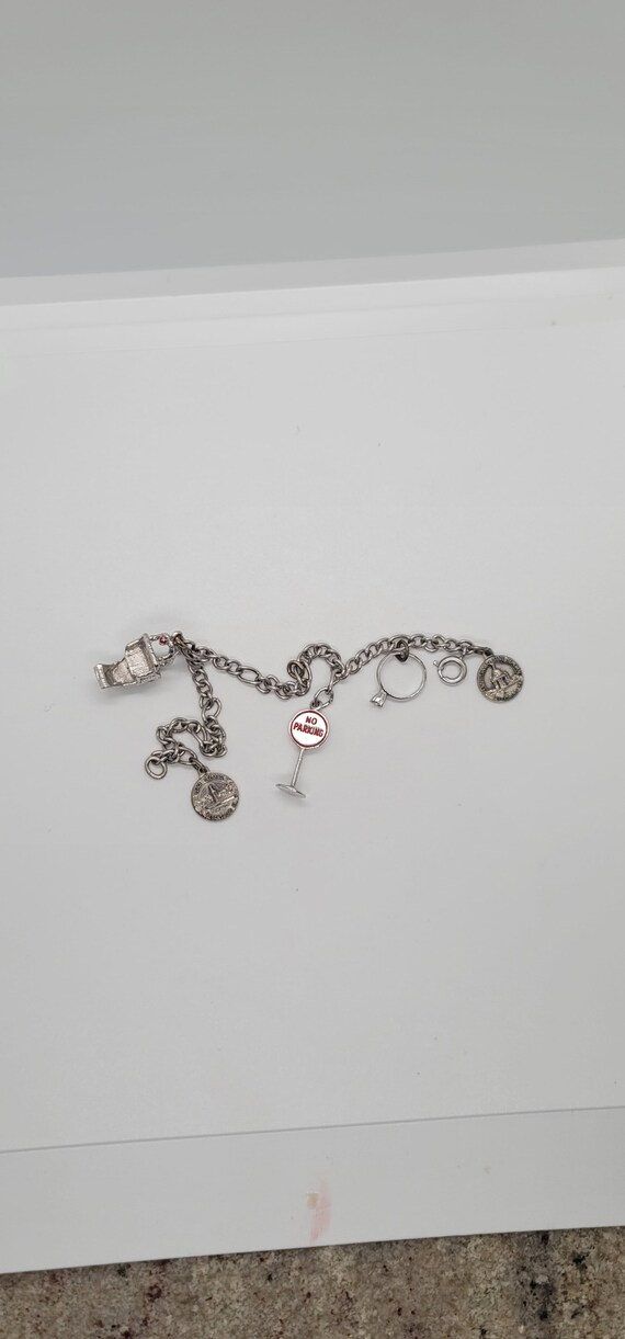 Charms Bracelet Argent Sterling Vintage - Motifs Scotland, Ireland, Wales