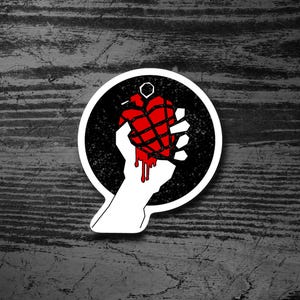 Green Day American Idiot Heart Grenade Sticker - Punk Rock Band Decal